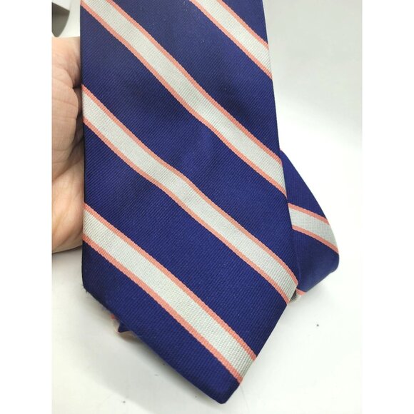 REPP TIE Brooks Brothers USA Mens Red White & Blue Striped 100% Silk Classic - Picture 2 of 4